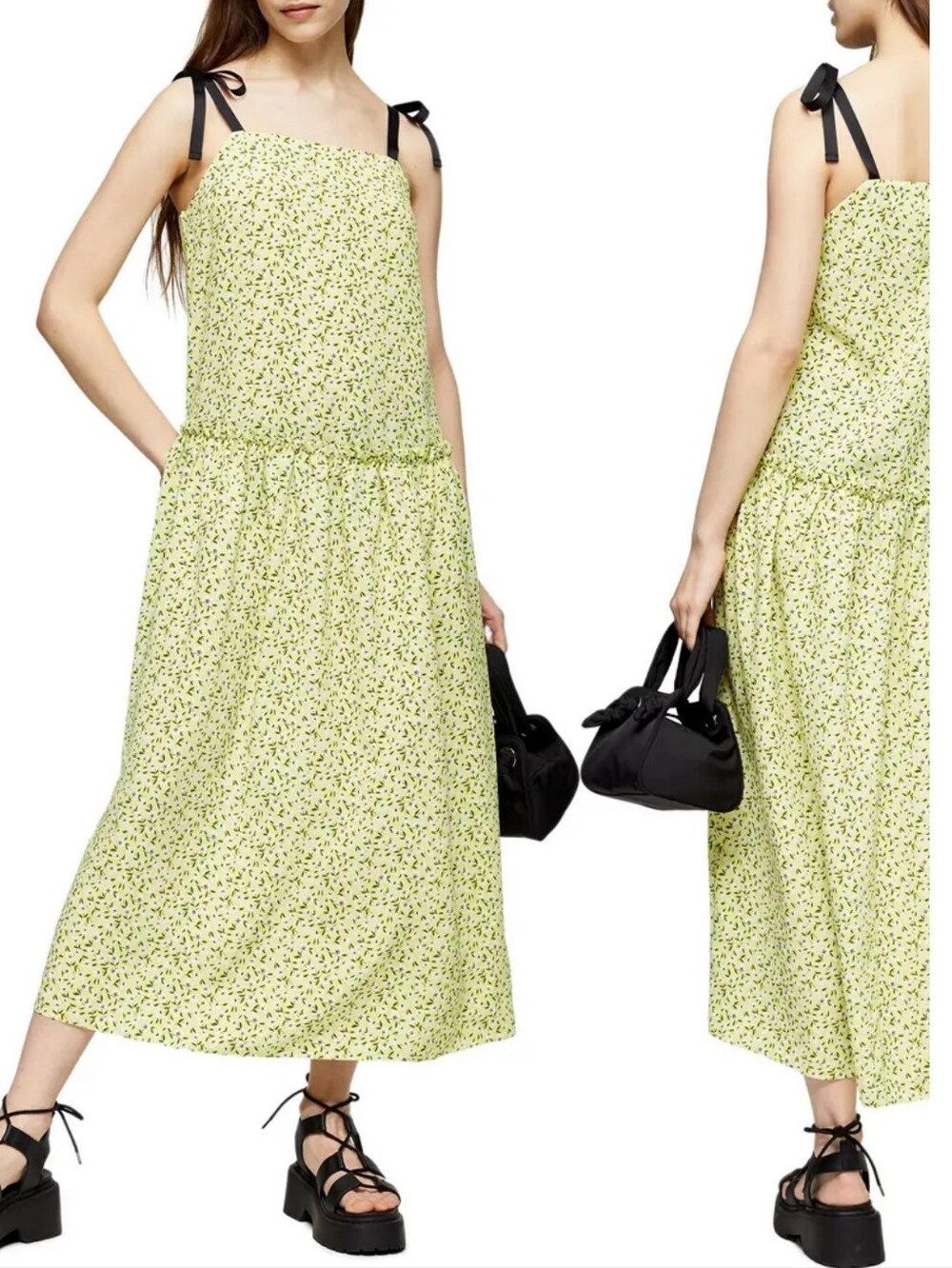 TopShop maxi floral dress size 6 Cottagecore Summer Vibes Fairy Boho Tier